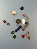 Lot of Various Trade Beads, Silver Cut Pieces, From a collection of beads, Typical styles of the Pac