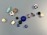 Lot of Various Beads+Ages, Faceted, Polychromes, From a collection of beads, Typical styles of the P