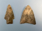 Pair of Onondaga Chert Points, Triangle, Found on the Joppa Farm (Joppatowne, Harford Co., MD), Long