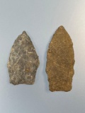Pair of Fox Creek Points (Argillite+Rhyolite), Found on the Joppa Farm (Joppatowne, Harford Co., MD)