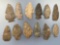 Lot of 12 Various Arrowheads, Points, Longest is 2 1/2