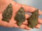 x3 Nice Archaic and Transitional Points, Rhyolite, Longest is 2 1/2