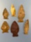 Lot of x6 Transitional (Fishtails, Broadpoints) Arrowheads, Central PA, Ex: Mingle, Sutton Collectio
