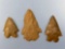 x3 Fine Serrated Bifurcate Points, Jasper, Found in Dauphin, Columbia and Berks Co., PA, Longest is