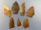x7 Fine Notched and Stemmed Jasper Points, Longest is 2 1/8