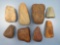 Lot of 8 Various Celts, Found in the Southeastern, US, Claystone, Hardstone and More, Longest is 5 3