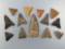 Lot of 13 FINE Triangle Points, Levannas, Found in PA, Jasper, Onondaga Chert Meadowood (2 1/4