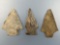 Lot of 3 Transitional Points, Broad Style Bases, Found in Bucks Co., PA, Longest is 2 3/8