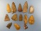 Lot of 14 Fine Jasper Arrowheads Found in Shickshinny, PA, Longest is 2 1/4