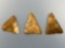 x3 Nice Jasper Triangle Poitns, Found in Berks Co., PA, Longest is 1 1/2
