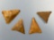 Lot of x4 Triangle Points, Jasper, Found in Bucks Co., PA, Well-Made Examples, Longest is 1 3/8