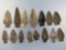 Lot of 15 Mainly Lackawaxen Points, Chert, Found in Columbia Co., PA, Longest is 2 1/2