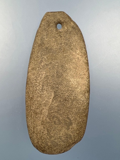 4 1/16" Finely Made Drilled Pendant, Found near the Catawissa Creek in PA, Minor Dings near Top on O