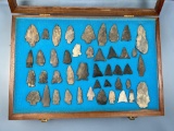 Lot of 44 Arrowheads, Points, Found near Fishing Creek, Columbia Co., PA, Longest is 3 1/2
