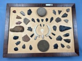 43 Various Arrowheads, Tools, Indian Artifacts, Found in Georgia, Ex: Wiant Collection, Longest is 3