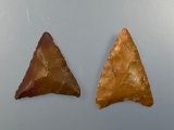Pair of SUPERB Jasper Triangles, Yellow Jasper (Ellis Collection, Port Jervis, NY) and Heat Treated