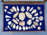 LARGE Collection of Kansas Found Points, Arrowheads, Longest is 3 1/2
