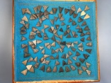 XL Frame of 140 Chert Triangle Points, Found on the 
