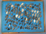 LARGE Collection, Found in Dundee, PA, 130 Total Arrowheads, Chert, Triangles, Side Notch and More,