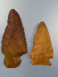 Pair of Well-Made Jasper Arrowheads, x1 Heat Treated Tip, Found in Pennsylvania, Longest is 3 1/16