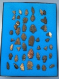 Lot of 45+ Arrowheads, Indian Artifacst, Found along the Susquehanna River in Central PA, Longest is
