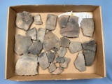 Lot of Iroquoian and Woodland Pottery Vessel Pieces, Rim Shards, Found in NY/PA/NJ, Some Great Exam