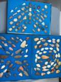x3 Large Frames of Various Arrowheads, Points, From Central and Southeastern US Regions, Large Varie