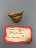 RARE Acorn Style Small Children's/Miniature Pottery Vessel, From the Charlies Wiant Musuem of Harvey