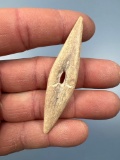 RARE Perforated Bone Fishing Implement, Found in Seneca River, New York, Jacks Reef Related, Broken