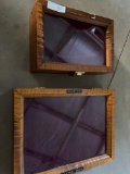 FLOOR BIDDING ONLY Pair of Tiger Stripe Maple Cases, 9x6x3, 12x9x2
