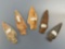 Lot of x5 Quartzite Points, Found in PA, Several ex: Ackley Points, Berks Co., PA, Longest is 2 5/16