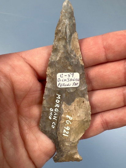 STUNNING 3 3/4" Colorful Upper Mercer Chert Ashtabula, Found in Morgan Co., Ohio, Ex: Dick Savidge,