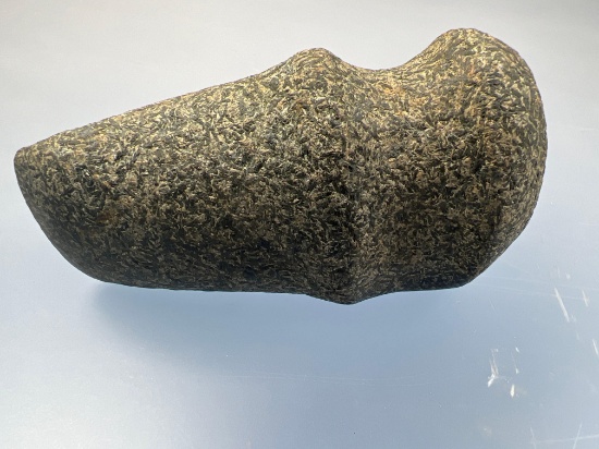 RARE 5 5/8" Raised Ridge Axe, Found in Calhoun Co., Michigan, Green w/Black Phenocrysts, Porphyritic
