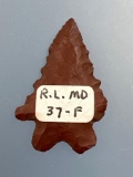 SUPERB Heat-Treated Red Jasper Bifurcate Point, Found in Maryland by Ron Larsen, Purchased by Walt i