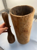 NICE Iroquoian Wooden Mortar and Pestle, Longer and Slender Design, 13