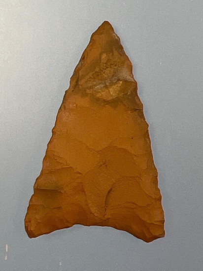 Fine 1 5/8" Jasper Triangle Point, Found in Berks Co., PA Ex: Pat Sutton Collection