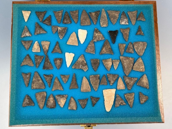 NICE Lot of 66 Various Triangles, Found on Isle of Que, 1944-87, Seilinsgrove, PA, Longest is 1 3/4"