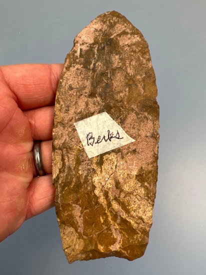 SUPERB 5 1/4"Jasper Petalas Blade, Heavy Patina, Found in Berks Co., PA Ex: Pat Sutton Collection