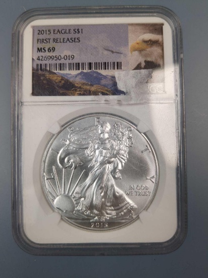 MS 69, 2015 Silver Eagle Coin