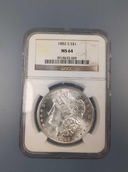 MS 64 1882-S Morgan Silver Dollar Coin