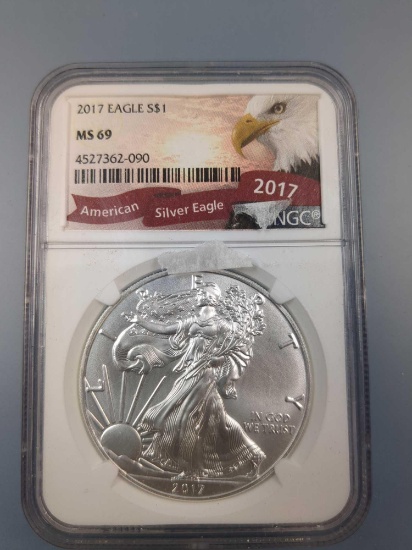 MS 69, 2017 Silver Eagle Coin