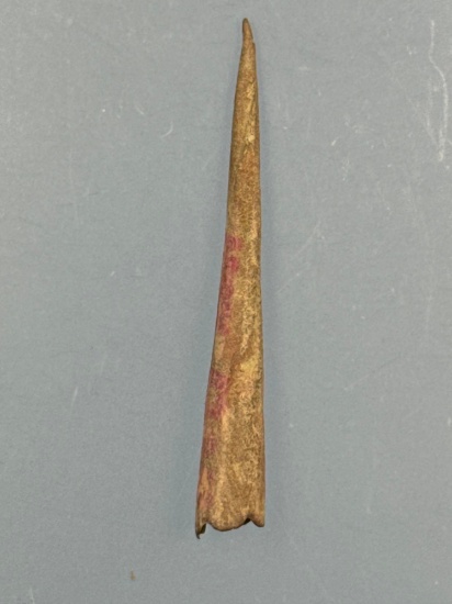 Nice Brass Conical Point/Awl, 2 1/4" Long, Found on the Mohawk Brown Site (1634-46) in Montgomery Co