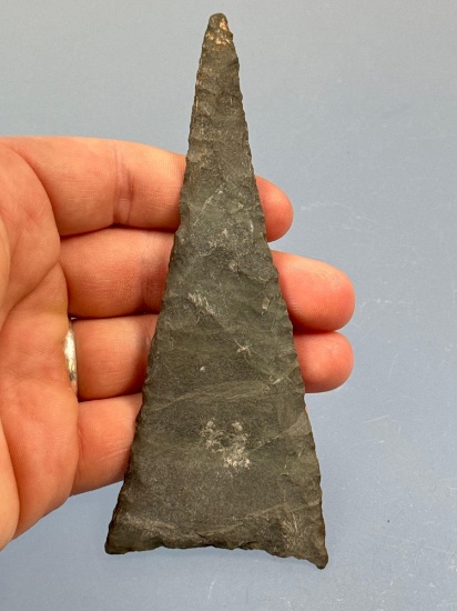 SUPERB 5 1/4" Rhyolite Triangular Knife, Found in North Carolina, Impressive Example and THIN