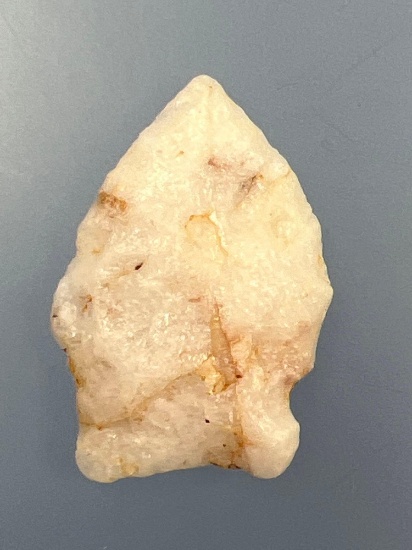 1 1/2" Quartz Side Notch Point, Cataloged as "Angelico", Found in PA/MD Region
