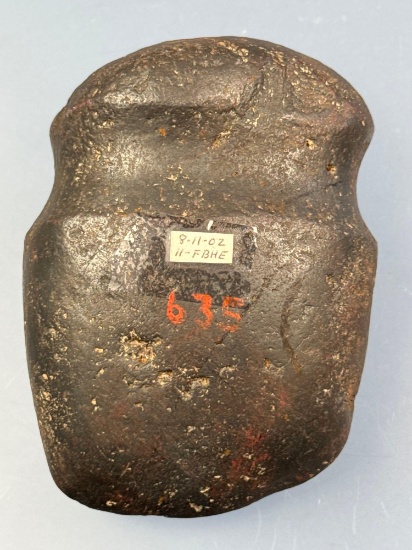 HEAVY 4 1/2" Hematite Axe, Full Groove, Found in Lincoln Co., Missouri, Ex: Reed, Bob Sharp Collecti