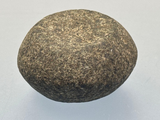 2 1/8" Fine Granite Discoidal, Double Cupped, Found in Pike Co., Illinois, Ex: Bob Sharp Collection,