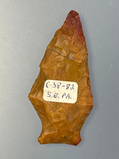 Small and Fine 2 1/16" Heat-Treated Jasper Orient Fishtail, Found in Southeastern, PA