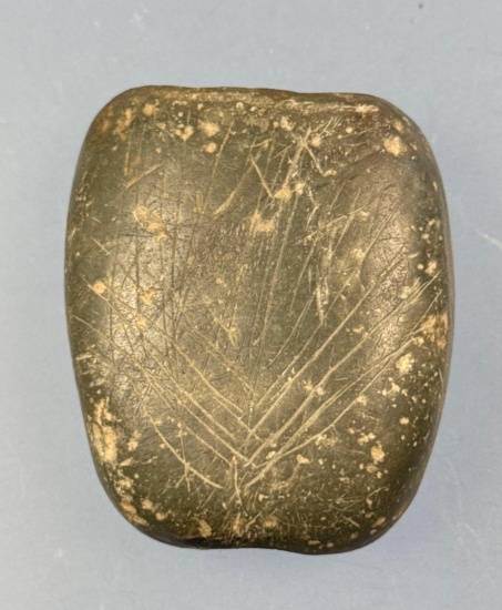 HIGHLIGHT 2 1/8" HIGHLIGHT INCISED Bannerstone, Ex: Robert Messinger Collection, Found in Martin's C