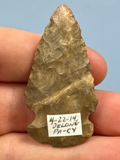 2 1/16" Colorful Side Notch Point, Ex: Sonny Delong Collection Who Collected and Hunted Artifacts al