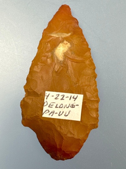 1 7/8" Jasper (heat Treated Tip and Base) Piscataway, Ex: Sonny Delong Collection Who Collected and